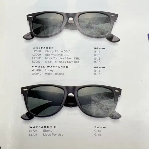 Bausch & Lomb - Ray-Ban Wayfarer II vtg sunglasses 1985 USA EBONY G15 L1724 OUAS - Picture 10 of 10